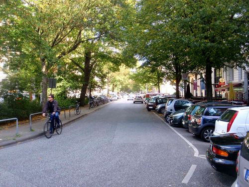 A view down the street.